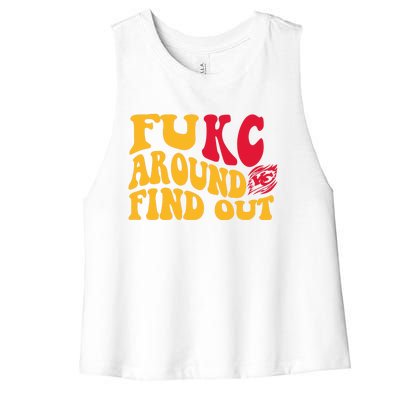 Fuck Around And Find Out Cool Chiefs Football Design Women's Racerback Cropped Tank