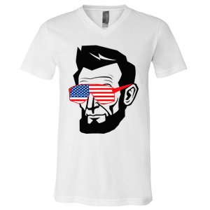 Funny Abraham Abe Lincoln July 4th Funny V-Neck T-Shirt