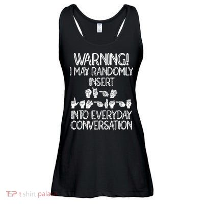 Funny ASL American Sign Language Ladies Essential Flowy Tank