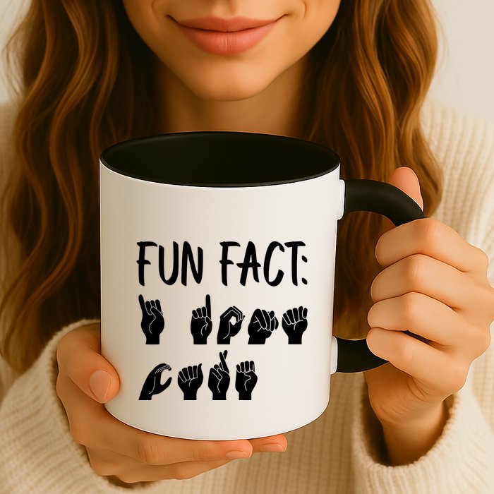 Funny ASL American Sign Language Fun Fact Mug