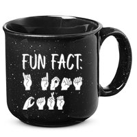 Funny ASL American Sign Language Fun Fact 15oz Campfire Ceramic Mug