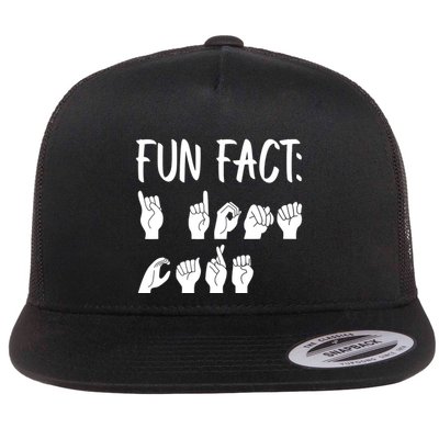 Funny ASL American Sign Language Fun Fact Flatbill Hat