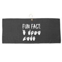 Funny ASL American Sign Language Fun Fact Large Microfiber Waffle Golf Towel