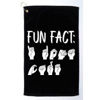 Funny ASL American Sign Language Fun Fact Golf Towel