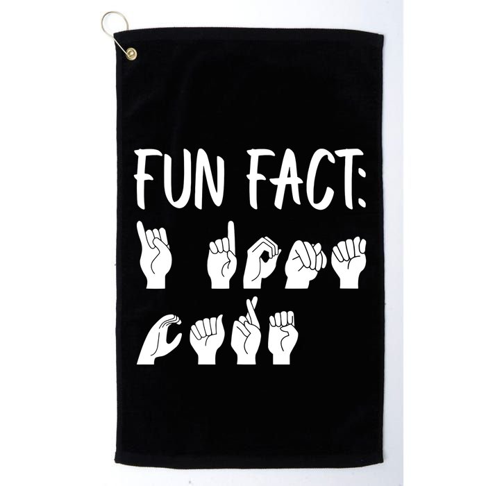 Funny ASL American Sign Language Fun Fact Golf Towel
