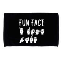 Funny ASL American Sign Language Fun Fact Microfiber Hand Towel
