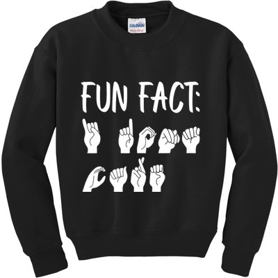 Funny ASL American Sign Language Fun Fact Kids Sweatshirt