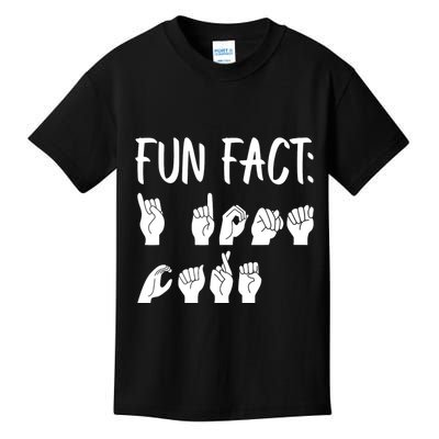 Funny ASL American Sign Language Fun Fact Kids T-Shirt