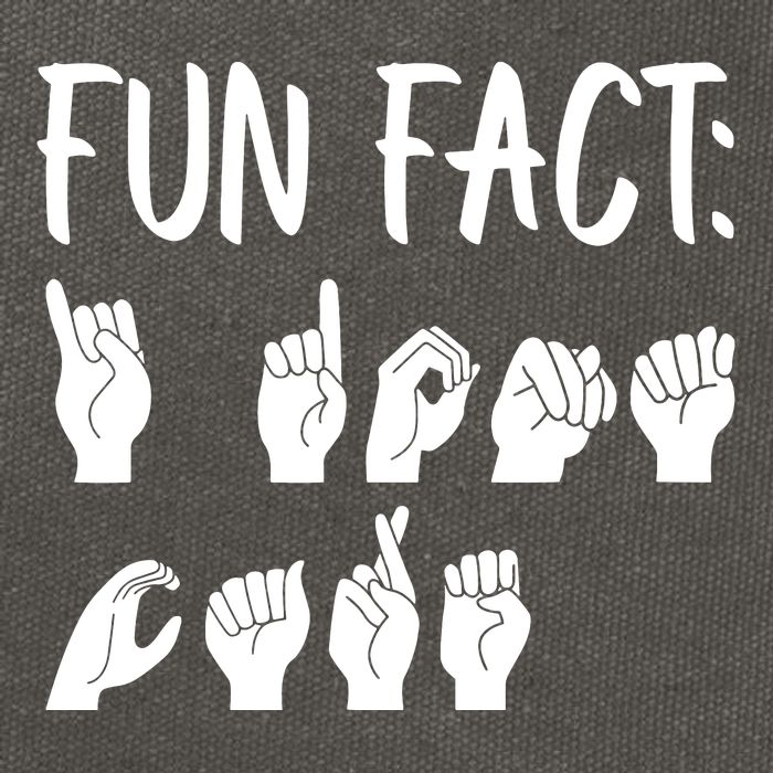 Funny ASL American Sign Language Fun Fact Cotton Canvas Backpack