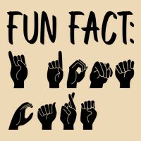 Funny ASL American Sign Language Fun Fact Drawstring Bag