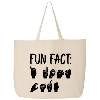Funny ASL American Sign Language Fun Fact 25L Jumbo Tote