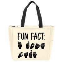 Funny ASL American Sign Language Fun Fact Zip Tote Bag