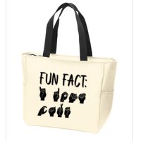 Funny ASL American Sign Language Fun Fact Zip Tote Bag