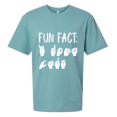 Funny ASL American Sign Language Fun Fact Sueded Cloud Jersey T-Shirt