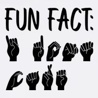 Funny ASL American Sign Language Fun Fact Garment-Dyed Sweatshirt