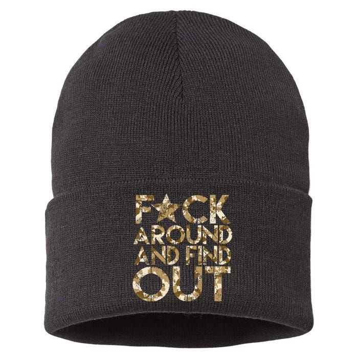 Fuck Around And Find Out FAFO F Around And Find Out Sustainable Knit Beanie