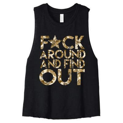 Fuck Around And Find Out FAFO F Around And Find Out Women's Racerback Cropped Tank