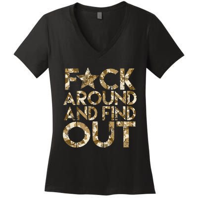 Fuck Around And Find Out FAFO F Around And Find Out Women's V-Neck T-Shirt