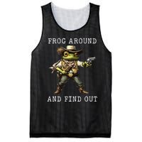 Frog Around And Find Out Funny Frog Cowboy Vintage Mesh Reversible Basketball Jersey Tank