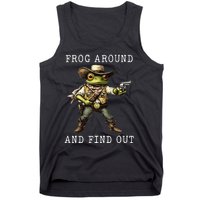 Frog Around And Find Out Funny Frog Cowboy Vintage Tank Top