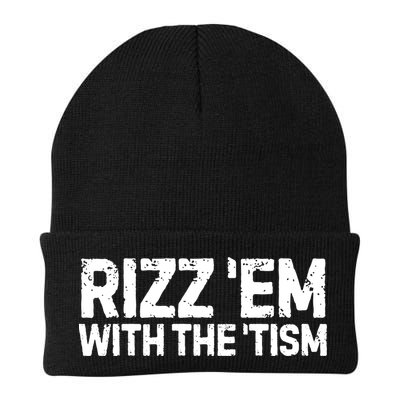 Funny Autism Autistic Funny Gift Rizz Em With The Tism Gift Beanie