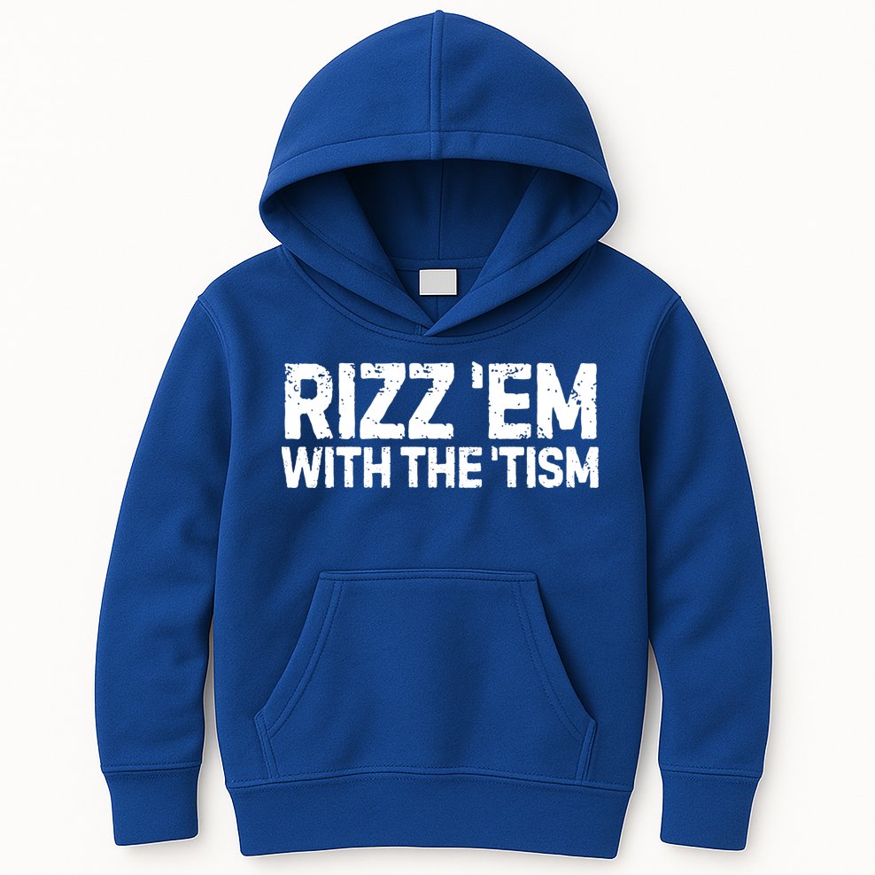 Funny Autism Autistic Funny Gift Rizz Em With The Tism Gift Kids Hoodie