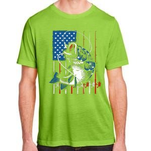 Fishing Art American Flag Usa Fishing Lover Adult ChromaSoft Performance T-Shirt