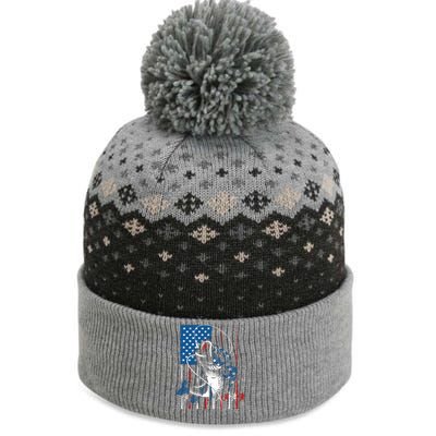 Fishing Art American Flag Usa Fishing Lover The Baniff Cuffed Pom Beanie