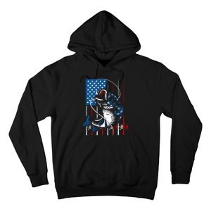 Fishing Art American Flag Usa Fishing Lover Hoodie