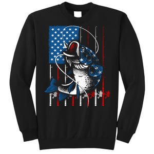 Fishing Art American Flag Usa Fishing Lover Sweatshirt