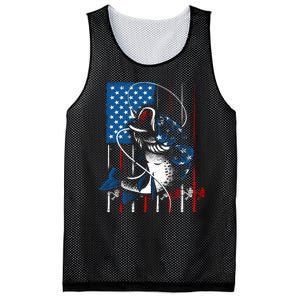 Fishing Art American Flag Usa Fishing Lover Mesh Reversible Basketball Jersey Tank