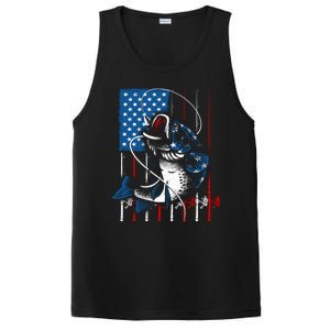 Fishing Art American Flag Usa Fishing Lover PosiCharge Competitor Tank