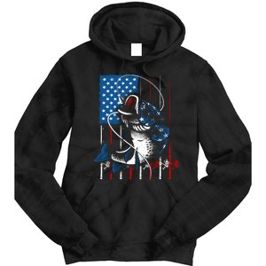 Fishing Art American Flag Usa Fishing Lover Tie Dye Hoodie