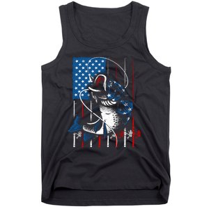 Fishing Art American Flag Usa Fishing Lover Tank Top