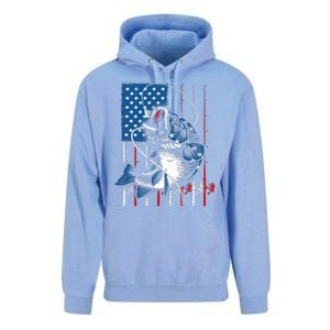 Fishing Art American Flag Usa Fishing Lover Unisex Surf Hoodie