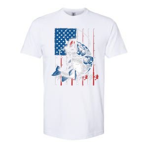 Fishing Art American Flag Usa Fishing Lover Softstyle CVC T-Shirt