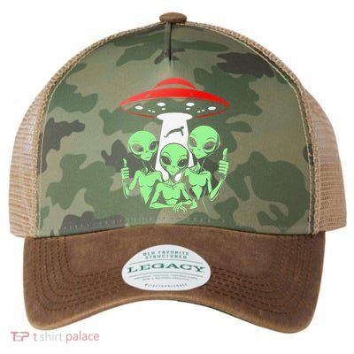 Funny Alien Abduction Selfie Alien Vacation Fishing Trip Legacy Tie Dye Trucker Hat