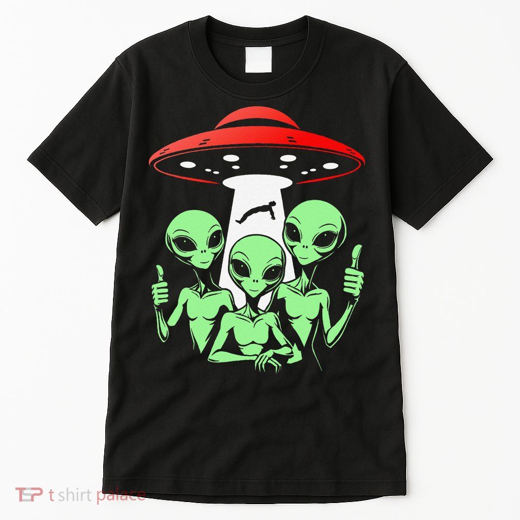 Funny Alien Abduction Selfie Alien Vacation Fishing Trip Tall T-Shirt