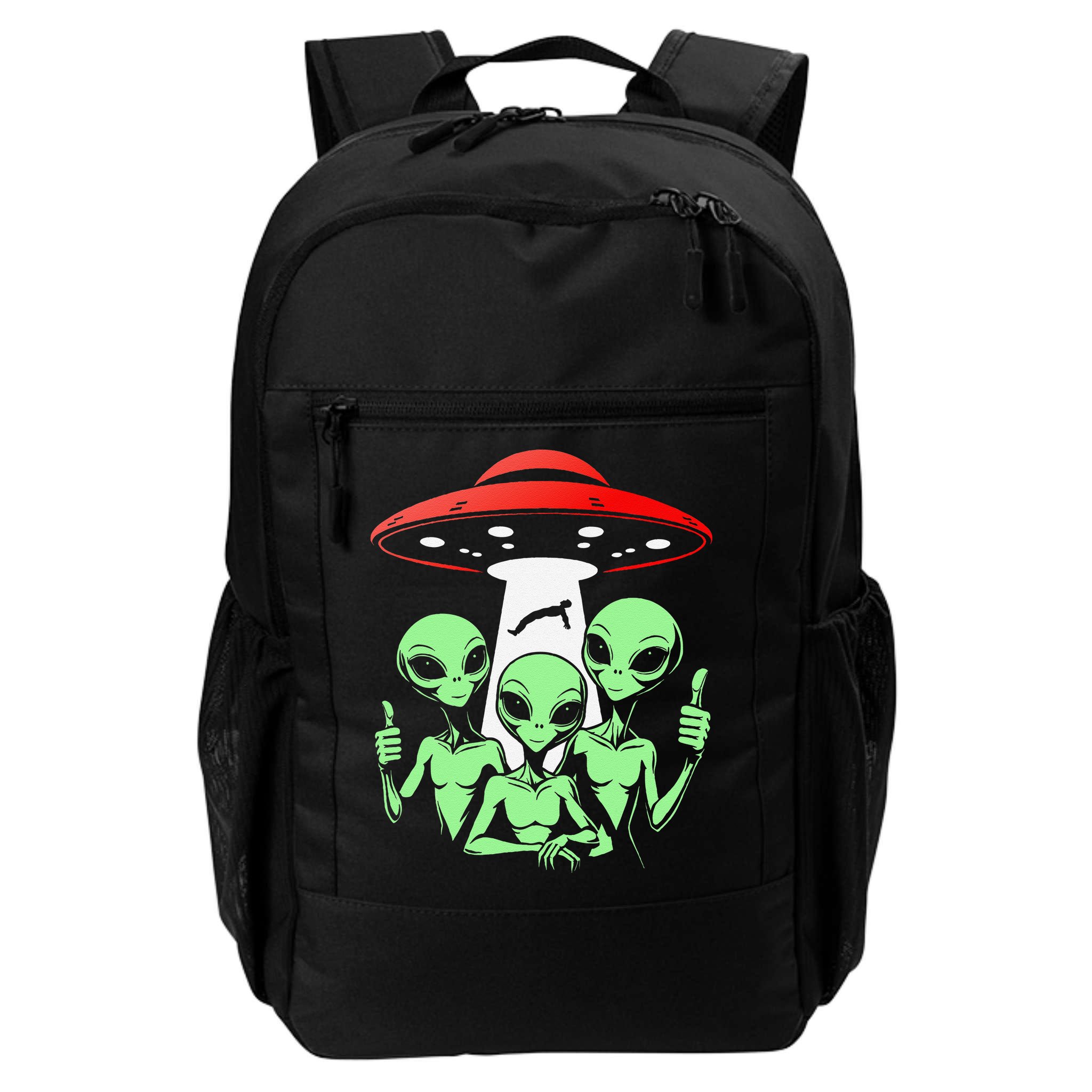 Funny Alien Abduction Selfie Alien Vacation Fishing Trip Backpack