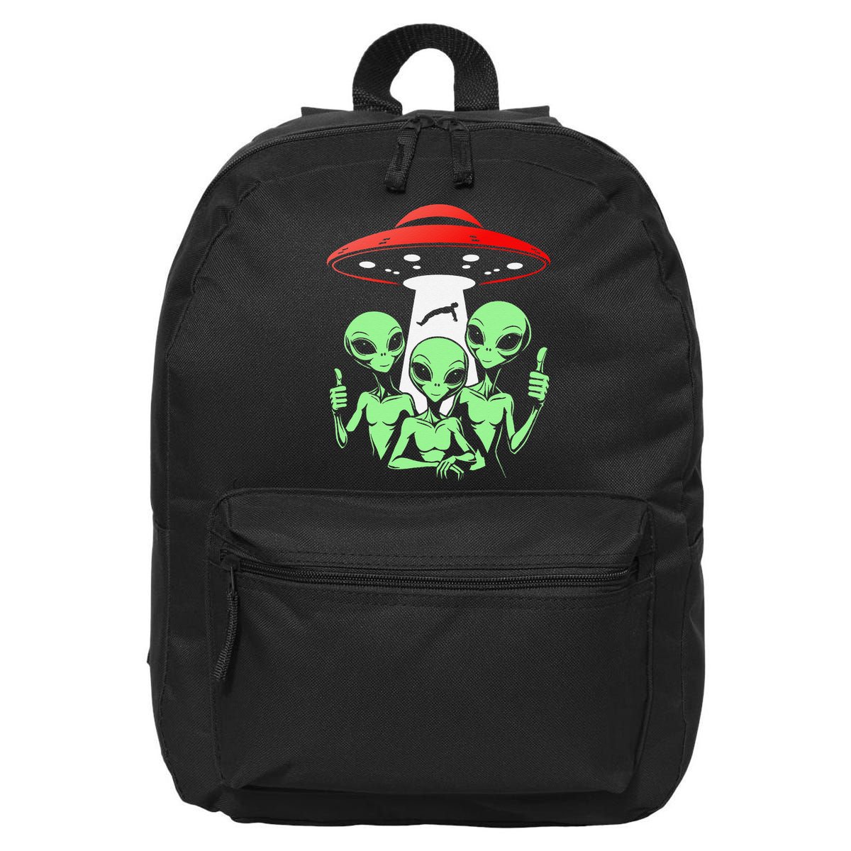 Funny Alien Abduction Selfie Alien Vacation Fishing Trip 16 in Basic Backpack
