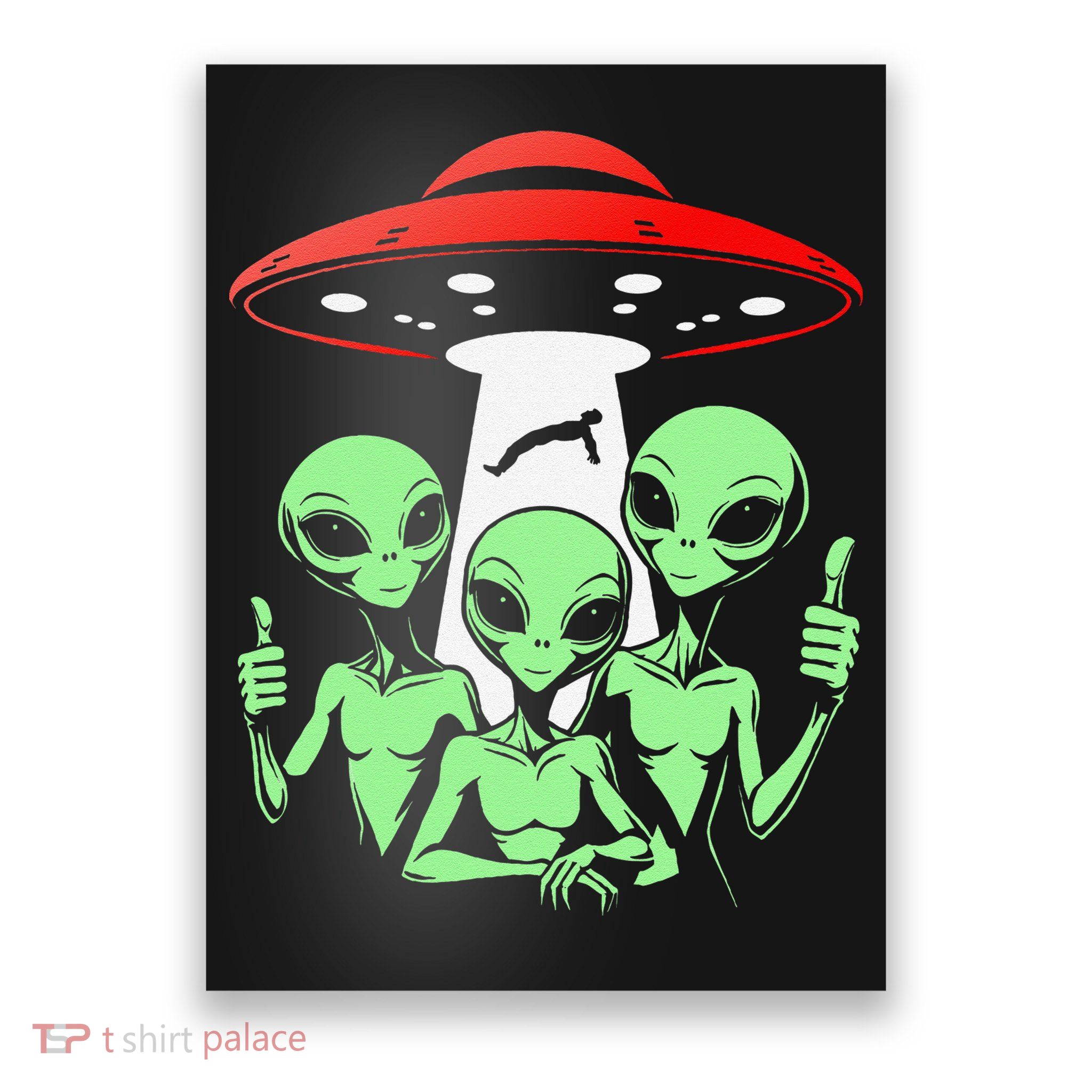 Funny Alien Abduction Selfie Alien Vacation Fishing Trip Poster