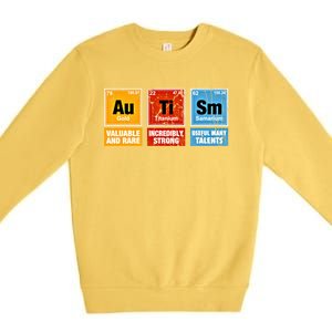 Funny Autism Awareness Chemistry Periodic Table Elets Asd Gift Premium Crewneck Sweatshirt