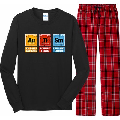 Funny Autism Awareness Chemistry Periodic Table Elets Asd Gift Long Sleeve Pajama Set