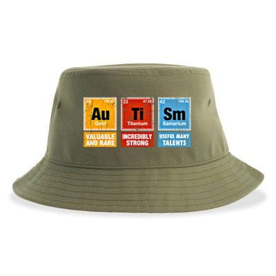 Funny Autism Awareness Chemistry Periodic Table Elets Asd Gift Sustainable Bucket Hat