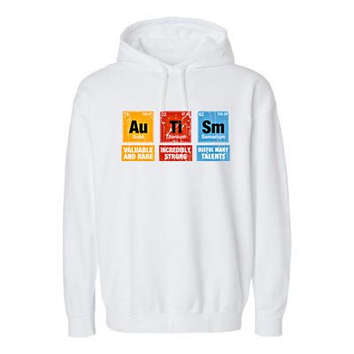 Funny Autism Awareness Chemistry Periodic Table Elets Asd Gift Garment-Dyed Fleece Hoodie