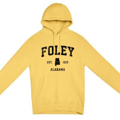 Foley Alabama Al Vintage Sports Design Established Premium Pullover Hoodie