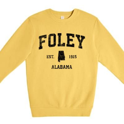 Foley Alabama Al Vintage Sports Design Established Premium Crewneck Sweatshirt