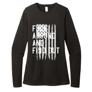 Fuck Around And Find Out American Flag 4th Of July FAFO Womens CVC Long Sleeve Shirt