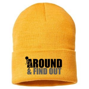 F Around And Find Out Funny Sustainable Knit Beanie