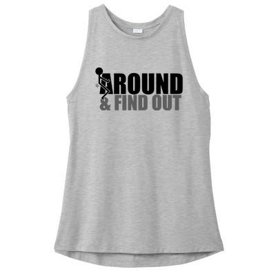 F Around And Find Out Funny Ladies PosiCharge Tri-Blend Wicking Tank